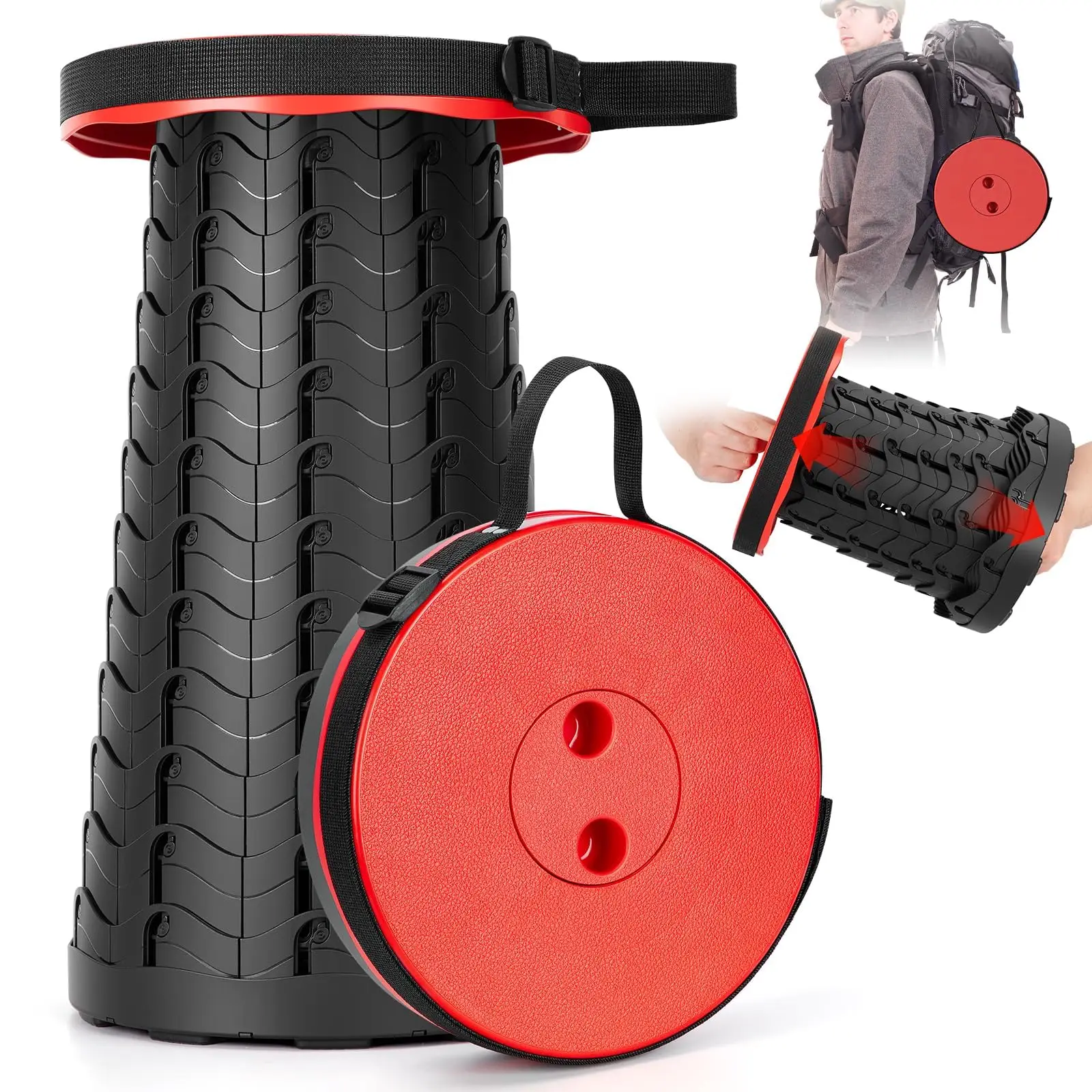 Verbesserter Klapphocker, leicht, aber robust, mit Tragfähigkeit 400 Pfund, platzsparende Möbelhocker für Camping, Angeln