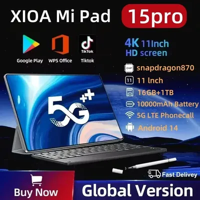 2025 Global Version Xioami Pad 15 Pro Tablet Snapdragon 870 11 inch Android 14 5G Dual SIM Dual