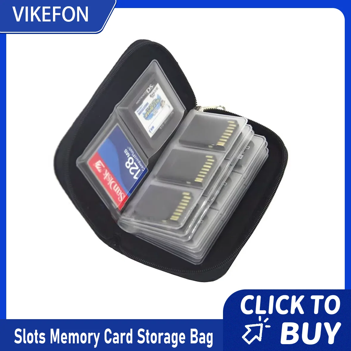 Speicherkarten-Aufbewahrungstasche, Tragetasche, Halter, Geldbörse, 22 Steckplätze für CF/SD/Micro SD/SDHC/MS/DS, Spielzubehör, Speicherkartenbox Image