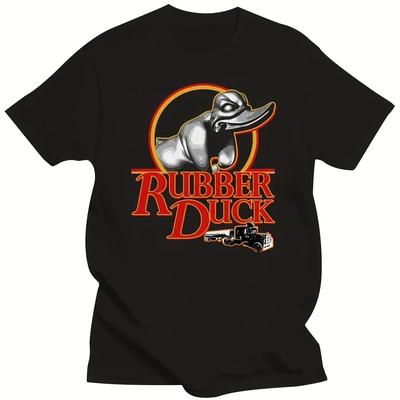 TEMU Retro 70s 80s Film Movie Tee Rd Rubber Duck Convoy Inspired T-shirt Round Collar Harajuku Crewneck Image