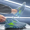 HKDQ Sommer Herren Laufschuhe Blau Atmungsaktive Mesh Sneakers Männer Leichte Rutschfeste Gummisohle Jogging Casual Sportschuhe
