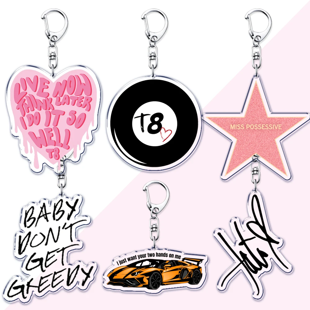 Beliebte Sänger-Schlüsselanhänger für Damen, Accessoires, Greedy T8, Think Later 2, Hände, also nah an What Song, Schlüsselanhänger, Fans, Freunde, Geschenke Image