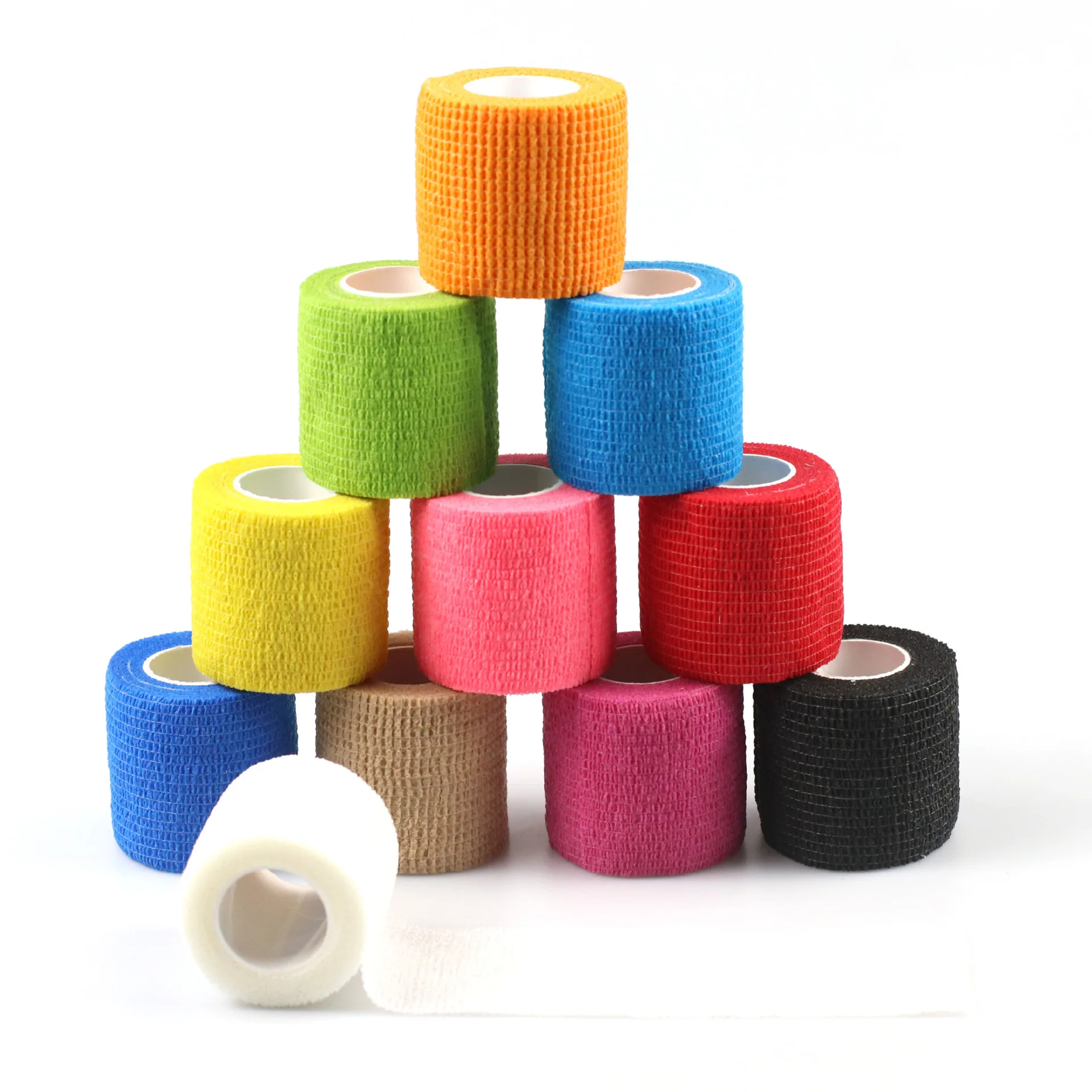 Vliesstoff, elastisch, selbstklebend, kohäsiver Verband für Sportbefestigung, Finger, Handgelenk, Bein, 1 Rolle, 2,5/5/7,5/10 cm x 4,5 m Image