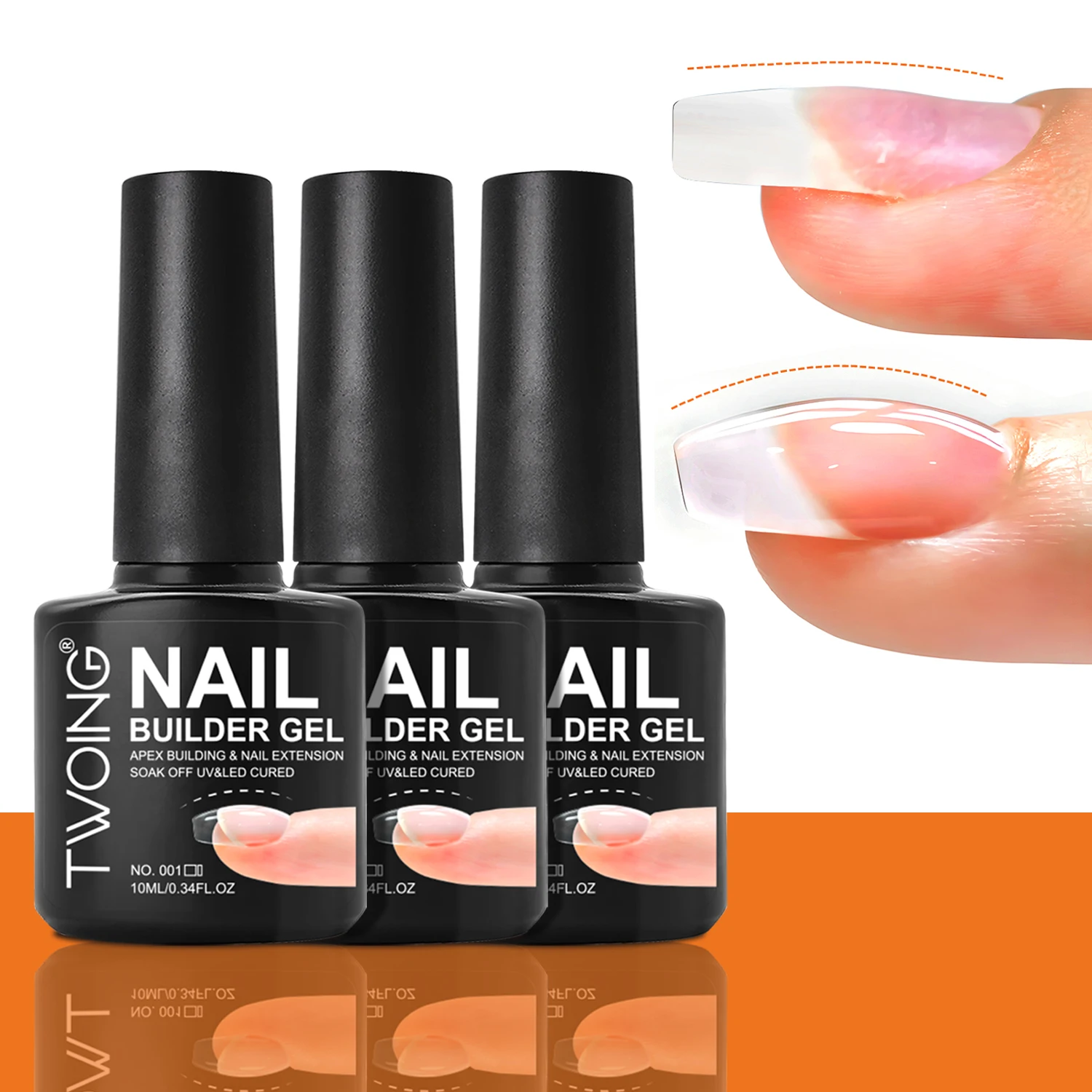 TWOING Professionelles Builder-Gel, UV-Hartgel für Nägel, stärkt schnelles Aufbau, langlebiges Soak-Off-Verlängerungsgel, 10 ml Image