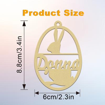 TEMU Custom Name & Bunny Hanging Decoration - Sparkling Wooden Ornament For Holiday Parties, Christmas, Halloween, Spring - Creative Gift Idea For Neighbors & Lovers Image