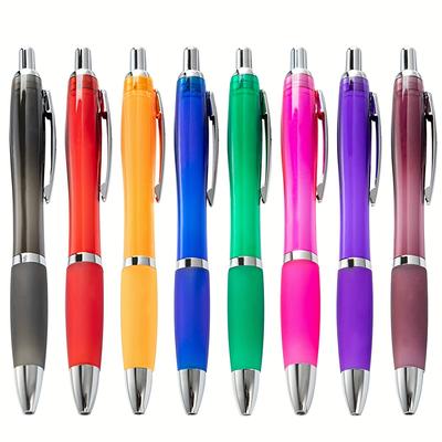 TEMU Pack Of 8 Ballpoint Pens With Non-slip Grip Zone And Large Capacity In Trendy Colours Image
