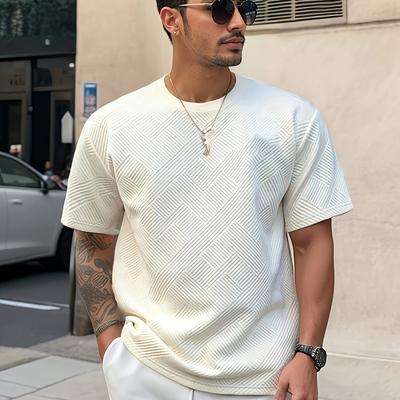 TEMU Men' Color Summer Casual T-shirt, Round Neck Tee, Husband Father As A Holiday Gift Image