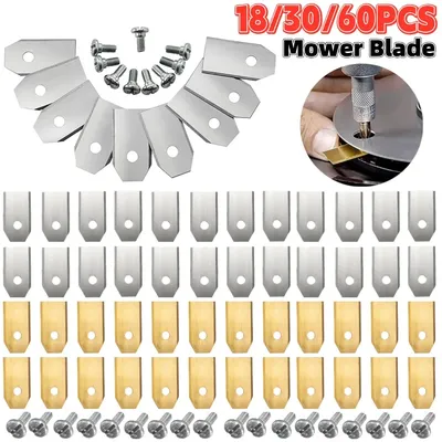 18-60PCS Grass Trimmer Blade Lawn Mower Replacement Cutting Piece for Husqvarna Automower Garden Lawnmower Repair Accessories