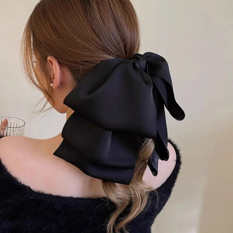 Neue Große Satin Bogen Klaue Clips Für Frauen Mode Haar Klaue Haar Klemmen Mädchen Haarnadeln Süße Headwear Haarspange Haar Zubehör Image