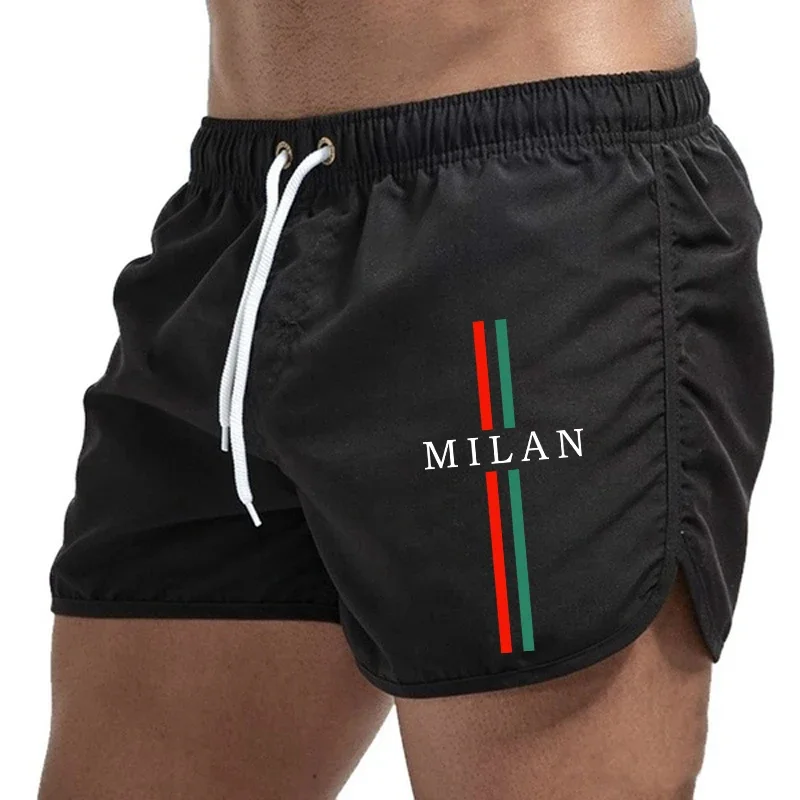 Milan Fashion Herren-Boardshorts, männlich, Sommer, lässig, Sport, sexy Strandshorts, tägliches Fitnessstudio, Fitness, Laufen, Surfen, Radfahren Image