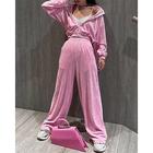 Per donna Tuta da Ginnastica Pista superiore Autunno Tasca con cerniera Tinta unita Completo Abbigliamento Grigio scuro Lilla Velluto Allenamento Athleisure Corsa Calore Termico Antivento Manica Lunga
