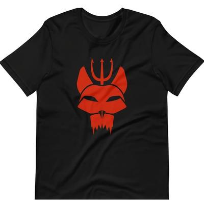 TEMU Team Unit Unisex T-shirt - Black With Red Graphic Design, Short Sleeve, Round Neck, Pure Cotton 220g, Casual Fit, Hand Washable, Image