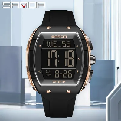 Fashion SANDA New 6258 Men's Electronic Watch Sports Multifunctional Waterproof LED Men's Electronic Digital Watch