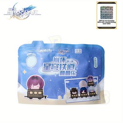 TEMU 12pcs : Star Rail Stacked Series Collectible Figures - Chibi-style Anime Characters With Golden Accent Train Cars, Blind-box Mechanism, Anti-piracy Tags, Desktop Decor For Fans, Anime Figurines