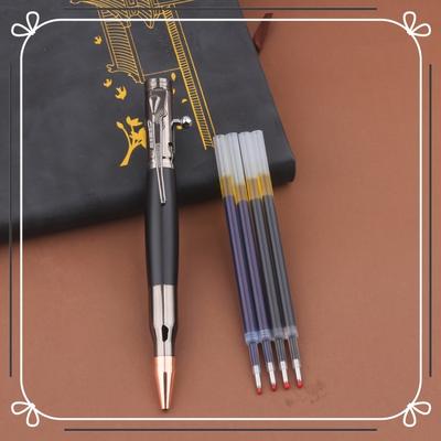 TEMU A Ballpoint Pen With 4 Refills, Featuring A Luxurious Bullet-shaped And A Metal Clip Resembling A . Image