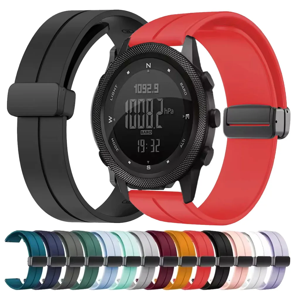 22mm Magnetische Weiche Silikon Strap Für NORTH EDGE APACHE-46 Zubehör Armband Correa Für APACHE-46 Ersatz Handgelenk Gürtel Image