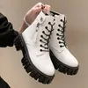 Zapatos De Mujer Stiefeletten Frauen Plattform Turnschuhe High-top Casual Leder Schuhe für Frauen