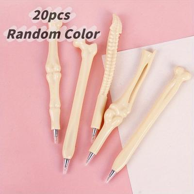 TEMU 20pcs, Creative And Lifelike Bone Shaped Ballpoint Pen, Black Ink, Metal Pen Tip Sturdy And Durable, Compact And Innovative, Suitable For To Nurses, Doctors, Prizes, Birthday/holiday Gifts Image