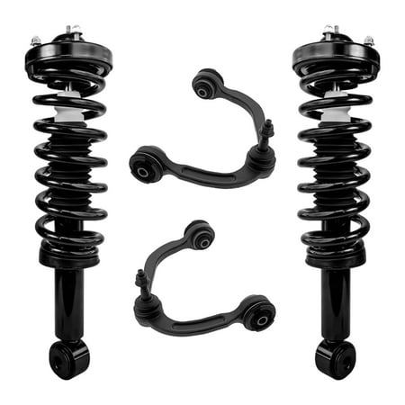 AutoShack Front Complete Strut & Coil Spring Front Upper Control Arms and Ball Joint with Bushings | Replacement for 2009-2013 Ford F-150 | 4-PC