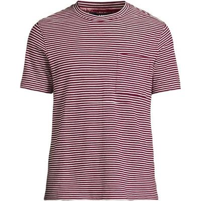 Cotton/Linen T-shirt, Men, size: 42-44, regular, Red, Cotton/Linen, by Lands' End