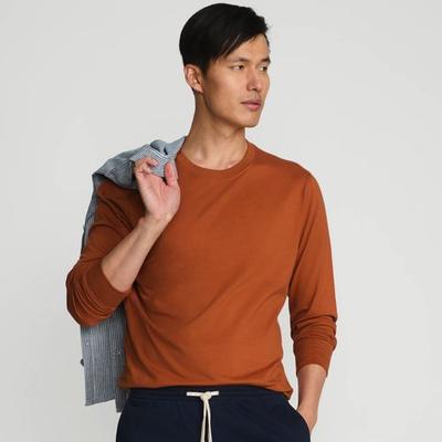 Super-T Long Sleeve T-shirt, Men, size: 38-40, regular, Orange, Cotton, by Lands' End