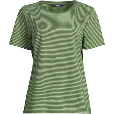 Supima Crew Neck T-Shirt, Women, size: 20, regular, Green, Cotton, by Lands' End