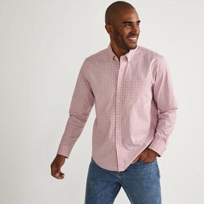 Buttondown Ultimate Shirt, Tailored Fit, Men, size: 46-48, regular, Orange, Spandex/Cotton-blend/Poly-blend, by Lands' End