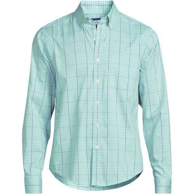Buttondown Ultimate Shirt, Traditional Fit, Men, size: 50-52, regular, Green, Spandex/Cotton-blend/Poly-blend, by Lands' End