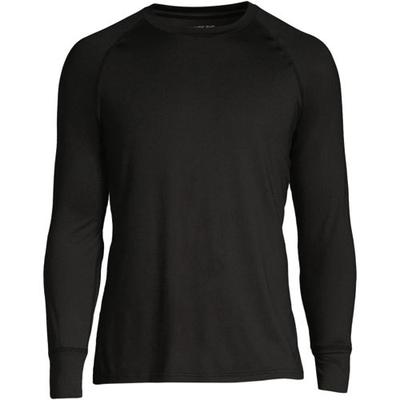 Stretch Thermaskin Crew Neck Thermal Top, Men, size: 38-40, regular, Black, Spandex/Poly-blend, by Lands' End