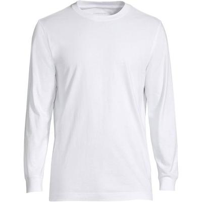 Tall Super-T Long Sleeve T-shirt, Men, size: 50-52, big and tall, White, Cotton, by Lands' End
