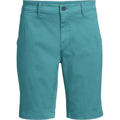 Stretch Chino Shorts, Slim Fit, Men, size: 34, regular, Green, Cotton-blend, by Lands' End