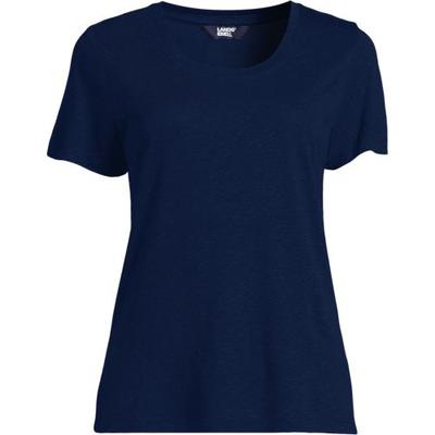 Viscose/Linen T-shirt, Women, size: 28-30, plus, Blue, Linen/Viscose, by Lands' End