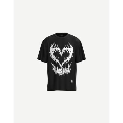 Bershka Short Sleeve T-Shirt With Print Men Xs Black