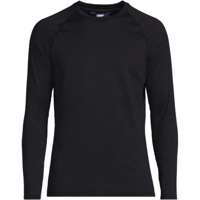 Expedition Crew Neck Thermal Top, Men, size: 34-36, regular, Black, Poly-blend, by Lands' End
