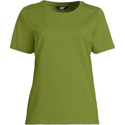 Supima Crew Neck T-Shirt, Women, size: 24-26, plus, Green, Cotton, by Lands' End