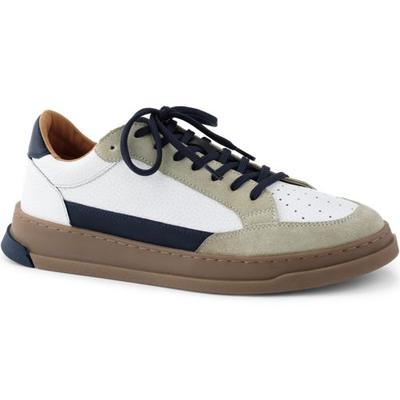 Gum Sole Leather Trainers, Men, size: 11, regular, White, Leather, by Lands' End