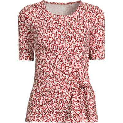 Lightweight Jersey Tie Waist Top, Women, size: 10-12, regular, Orange, Cotton Modal, by Lands' End