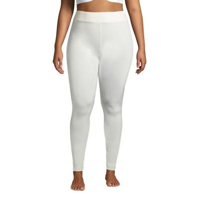 Stretch Thermaskin Thermal Long Johns, Women, size: 24-26, plus, Ivory, Poly-blend, by Lands' End