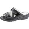 Pantolette WALDLÄUFER "KARA", Damen, Gr. 7 (40,5), schwarz, Nappaleder, Lackleder, unifarben, glänzend, Basic, Schuhe, mit zwei Klettverschlüssen, K-Weite