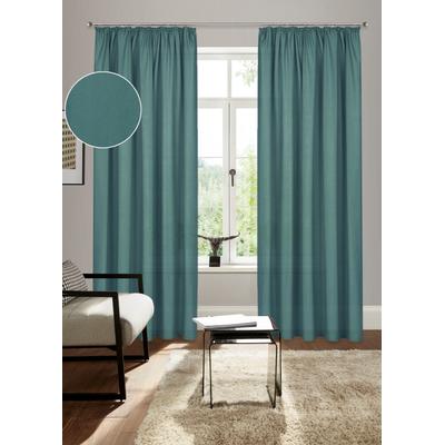 Vorhang BRUNO BANANI "Lagan" Gr. 5, grün (dunkelgrün), B:140cm H:265cm, Polyester, Polyester, Gardinen, 2-er Set, gewebt, Microfaser, versch. Größen, einfarbig, Bestseller Image