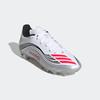 Fußballschuh ADIDAS PERFORMANCE "F50 MESSI LEAGUE MULTI-GROUND E KINDER", Gr. 35, cloud weiß, lucid rot, silber metallic, Synthetik, sportlich, Schuhe