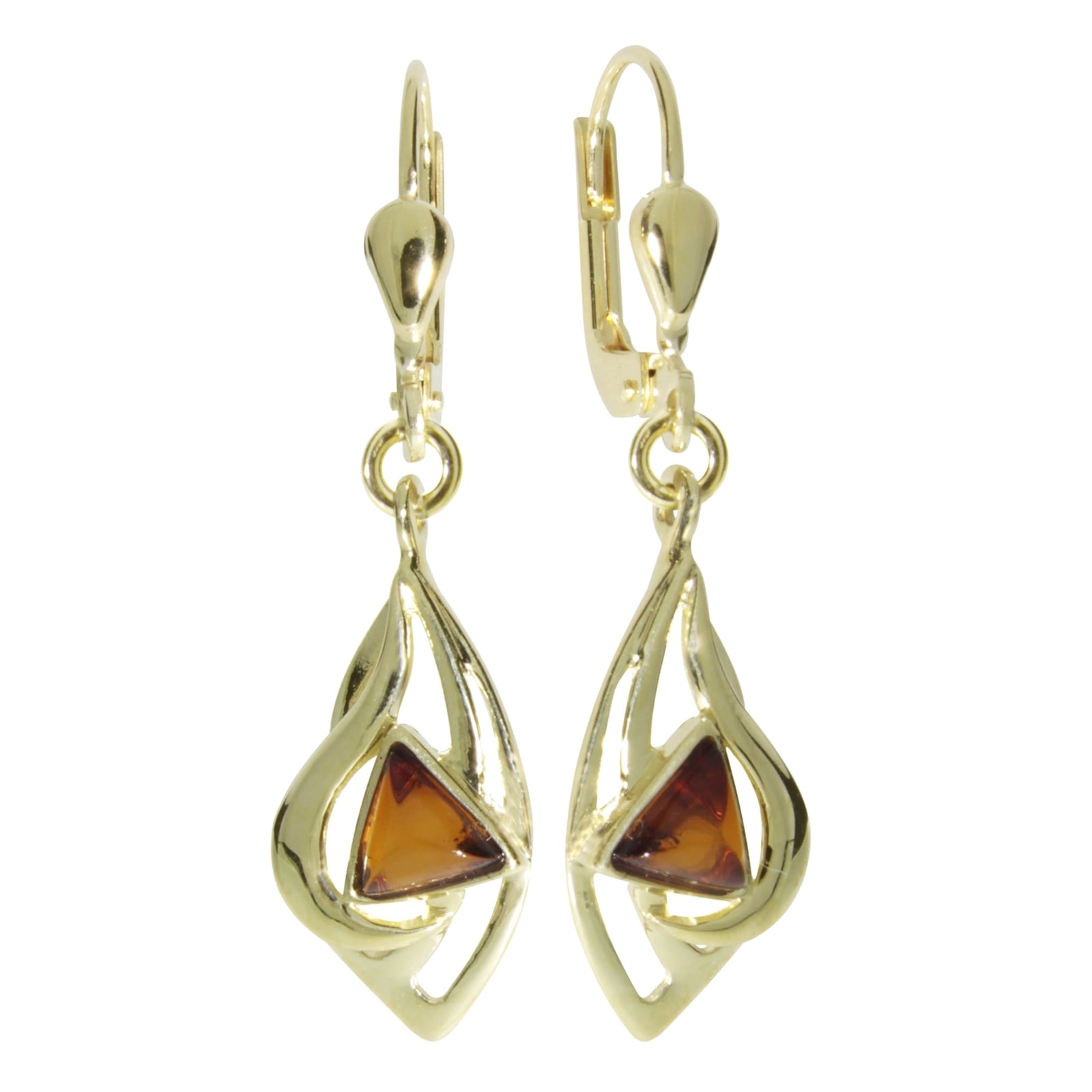 Paar Ohrhänger OSTSEE-SCHMUCK "Ostsee-Schmuck Ohrhänger Sadie Ohrhänger Sadie", gelb, Ohrringe, Damen, 35 x 10mm, Gelbgold 333