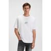 T-Shirt BOSS ORANGE "Te voyage", Herren, Gr. M, weiß (weiß100), Single Jersey, Obermaterial: 100% Baumwolle, unifarben, casual, regular fit hüftlang, Rundhals, Kurzarm, Shirts, mit coolem Logo-Druck