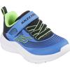 Sneaker SKECHERS "MICROSPEC ADVANCE", Kinder, Gr. 21, blau, Lederimitat, Textil, sportlich, Schuhe, Babyschuh mit zusätzlichem Gummizug, Größenschablone zum Download