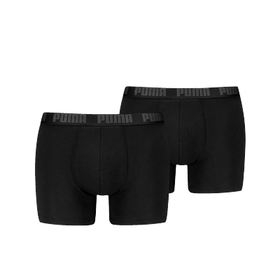 Boxershorts PUMA "PUMA MEN EVERYDAY BASIC BOXERS 2P", Herren, Gr. XXL, schwarz (schwarz, schwarz), Single Jersey, Obermaterial: 95% Baumwolle, 5% Elasthan, körpernah, Unterhosen, mit Logobund Image