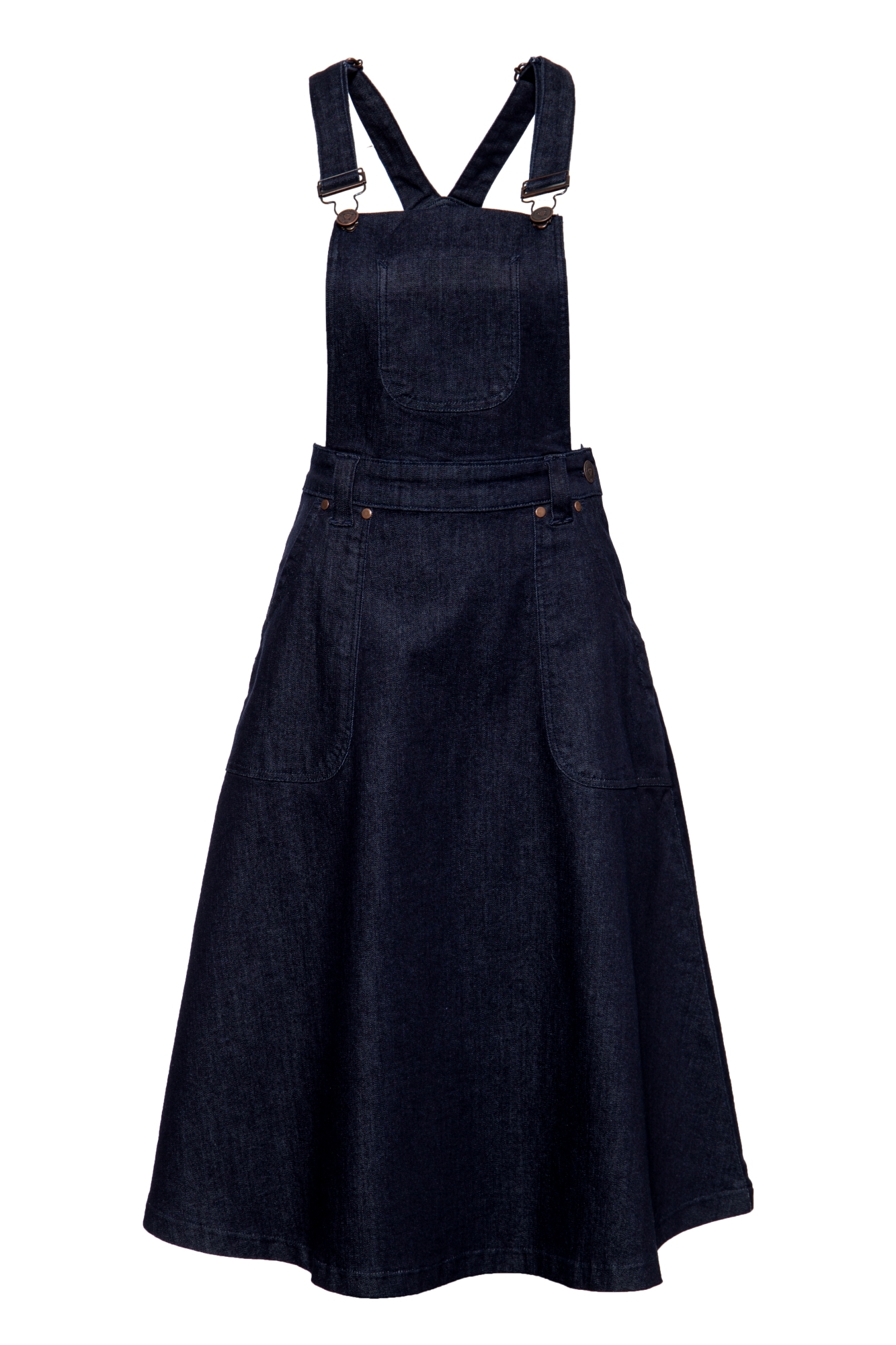 Queen Kerosin Damen Süßer Latzrock aus Denim in Workwear-Optik Denim Image