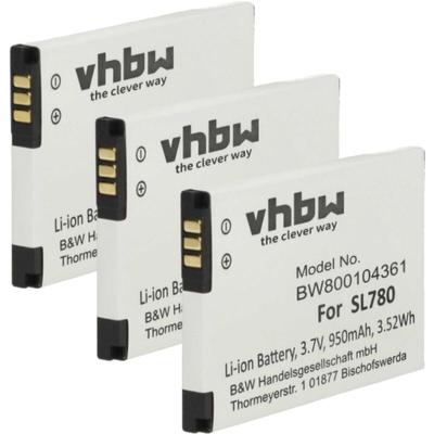 Vhbw - 3x Akku kompatibel mit Siemens Gigaset SL785, SL788, SL78H schnurlos Festnetz Telefon (950