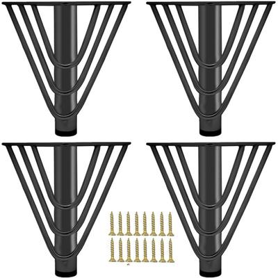 Petites Ecrevisses - 4 Stück Möbelfüße Metall Schrankfüsse Schwarz 18cm Tischbeine mit Schrauben Image