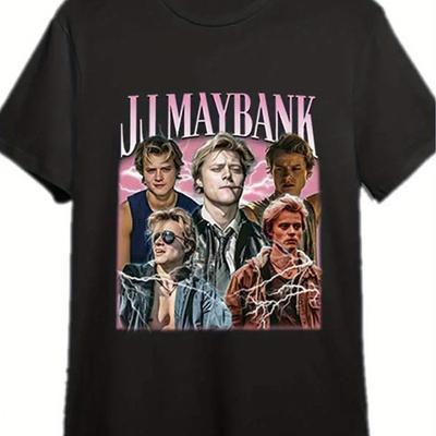 TEMU Jj Vintaeinspired Men's Tshirt Outer Banks Movie Raphic, Soft Cott, Short Sleeve, Casual Round Neck Tee All Image