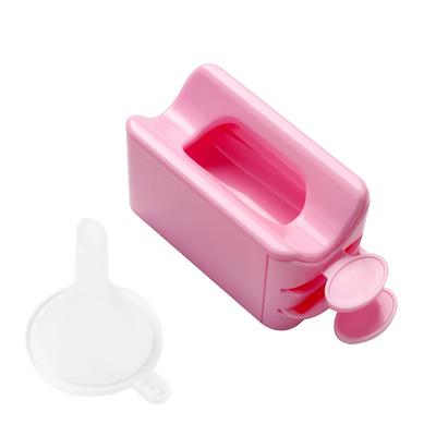 TEMU Dual-layer Nail Glitter Recycling Box With Rhinestone Holder - Pink Dustpan And Storage Container For Nail Art, Sparkling Sequins Organizer, Nail Art Accessories Image